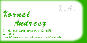 kornel andresz business card