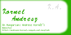 kornel andresz business card